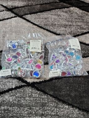 ORIENTAL TRADING 120 PC ASSORTED COLOR & SHAPES ADJUSTABLE PARTY FAVORS RINGS